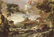 DUGHET, Gaspard Landscape with St Augustine and the Mystery of the Trinity (mk08) oil painting